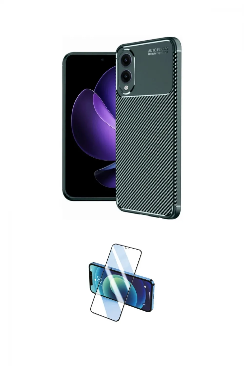 ieg™ Galaxy S25 Edge Kılıf Eksen Form Prime - Siyah 3D Antistatik Cam Ekran Koruyucu