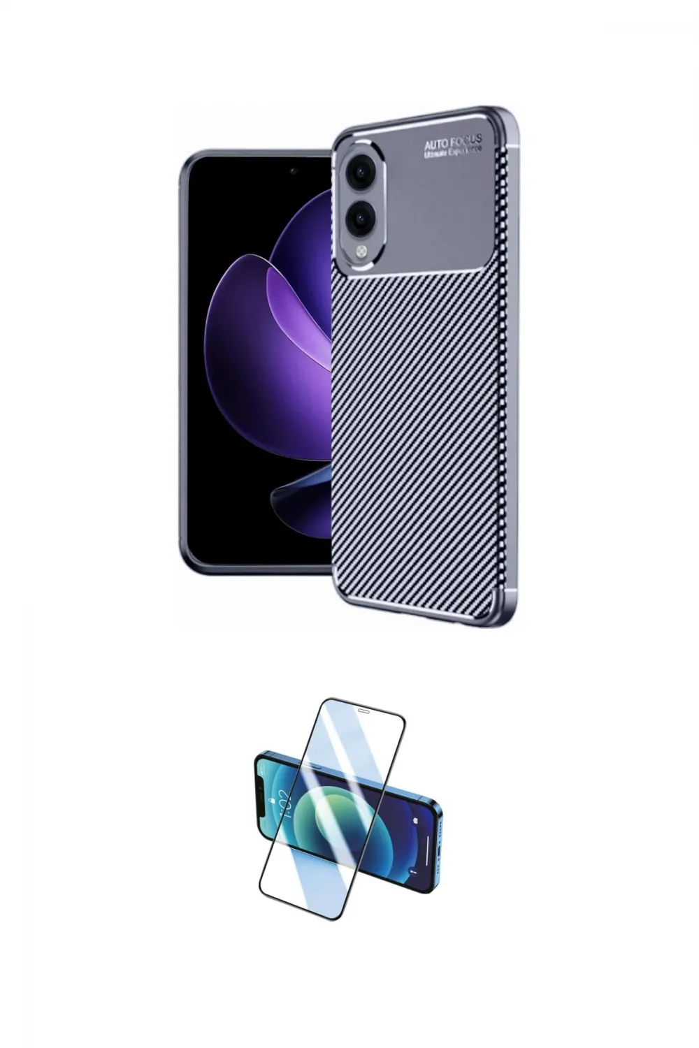 ieg™ Galaxy S25 Edge Kılıf Eksen Form Prime - Siyah 3D Antistatik Cam Ekran Koruyucu