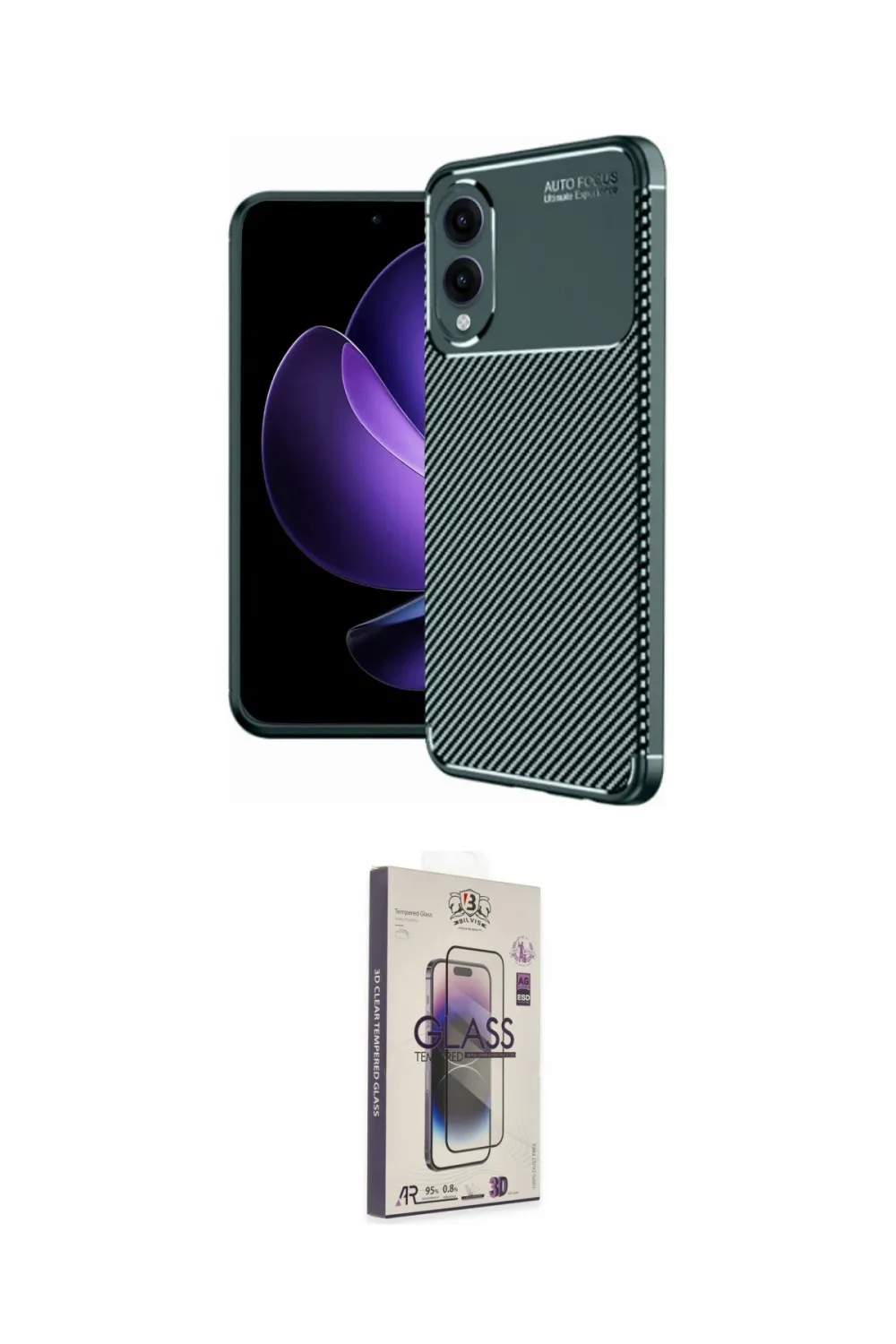 ieg™ Galaxy S25 Edge Kılıf Eksen Form Prime - Siyah Bilvis 3D Cam Ekran Koruyucu
