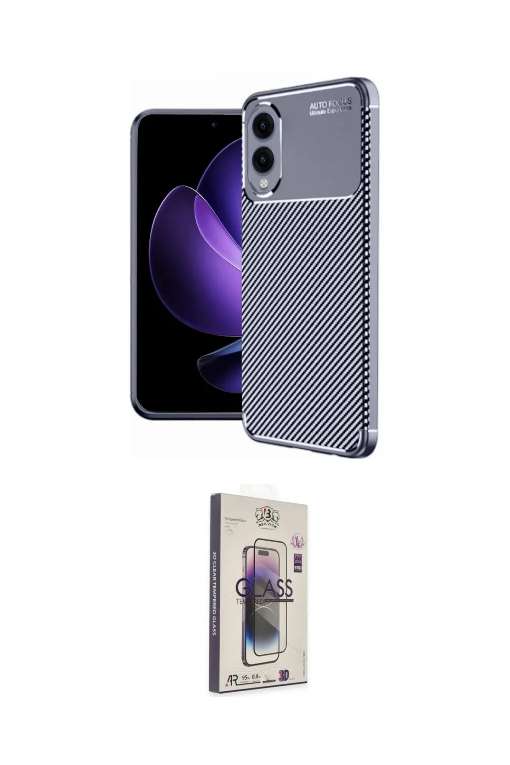 ieg™ Galaxy S25 Edge Kılıf Eksen Form Prime - Siyah Bilvis 3D Cam Ekran Koruyucu