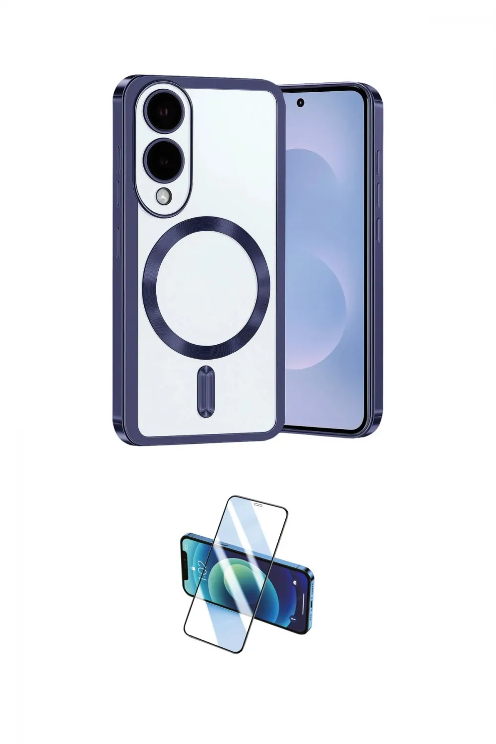 ieg™ Galaxy S25 Edge Kılıf Nova Işık Özel Seri - Siyah 3D Antistatik Cam Ekran Koruyucu