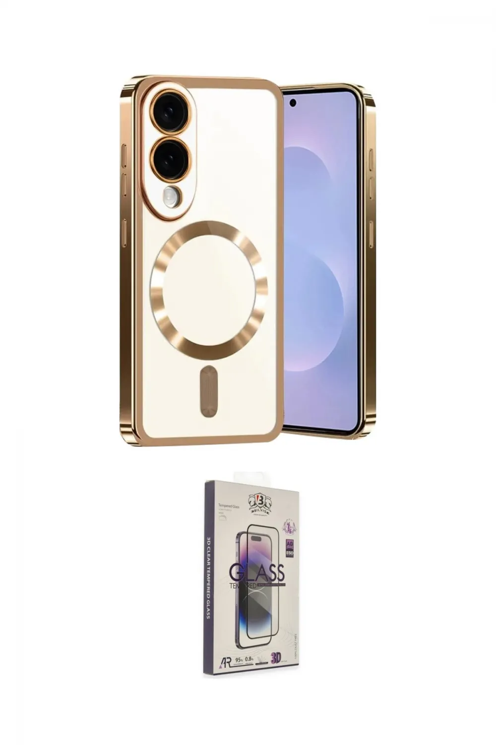 ieg™ Galaxy S25 Edge Kılıf Nova Işık Özel Seri - Siyah Bilvis 3D Cam Ekran Koruyucu