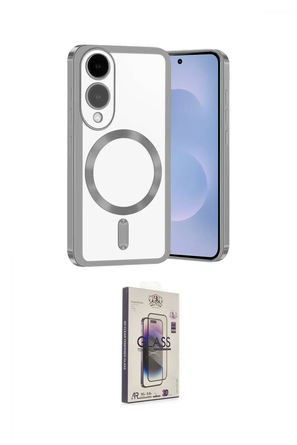 ieg™ Galaxy S25 Edge Kılıf Nova Işık Özel Seri - Siyah Bilvis 3D Cam Ekran Koruyucu