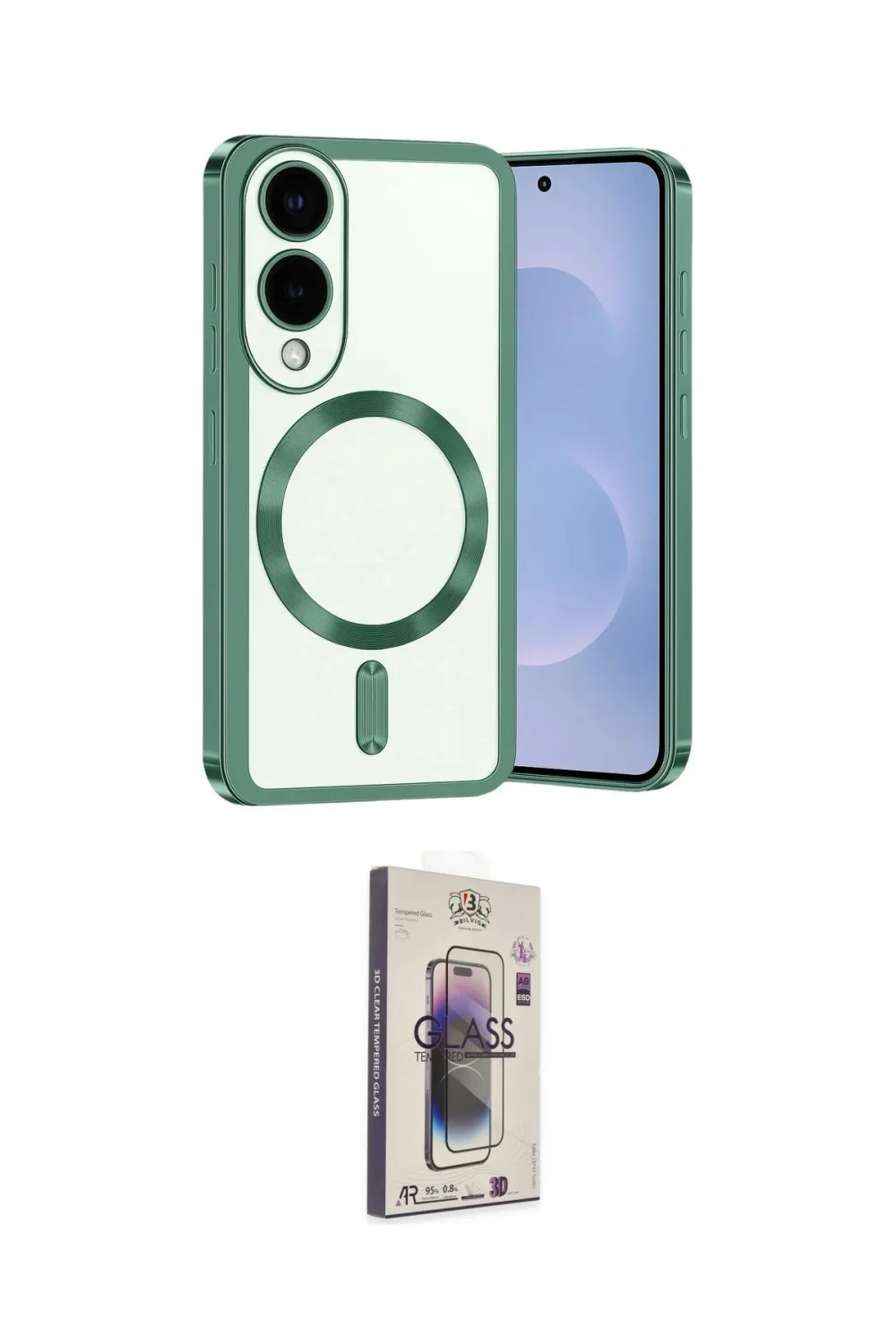 ieg™ Galaxy S25 Edge Kılıf Nova Işık Özel Seri - Siyah Bilvis 3D Cam Ekran Koruyucu