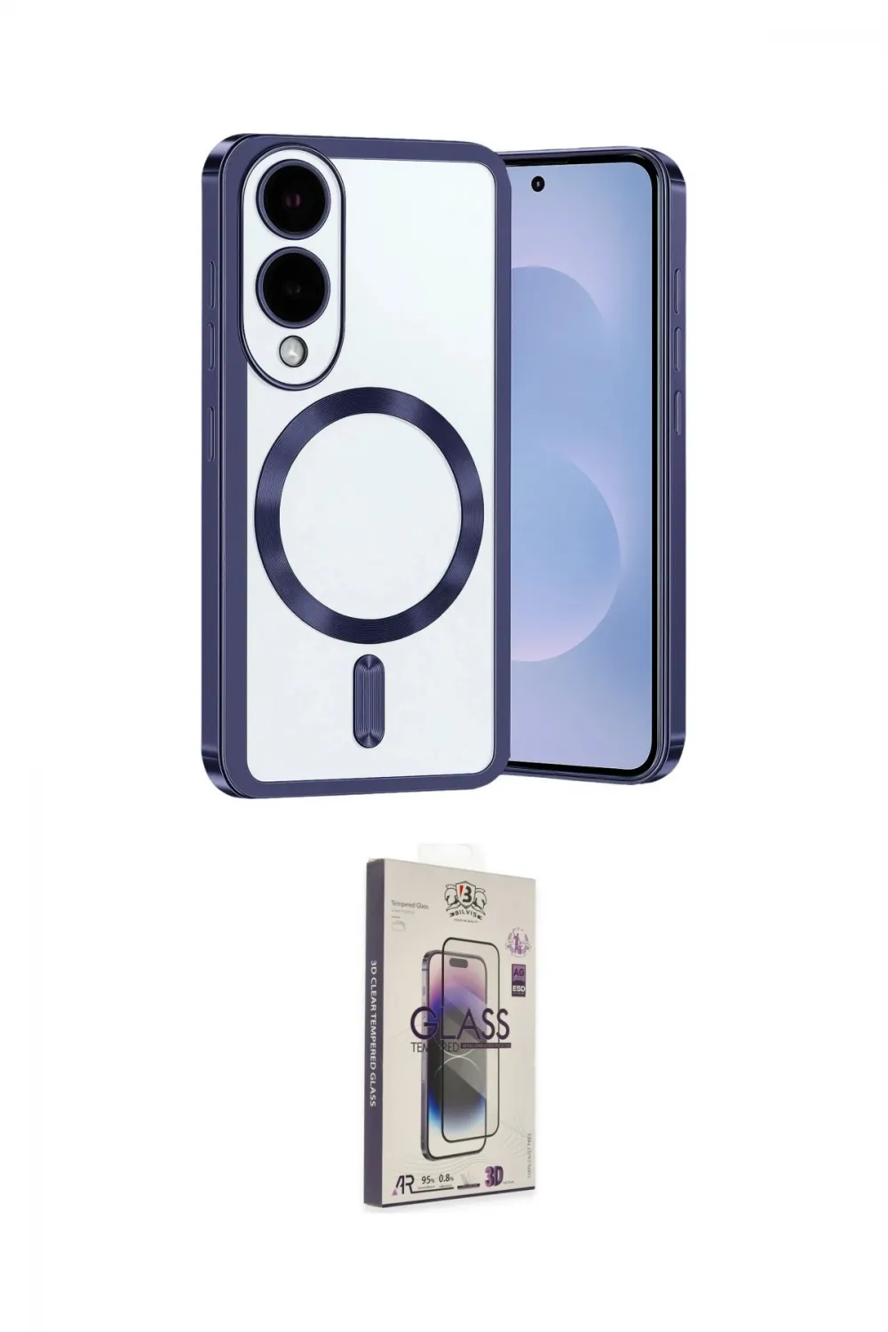 ieg™ Galaxy S25 Edge Kılıf Nova Işık Özel Seri - Siyah Bilvis 3D Cam Ekran Koruyucu