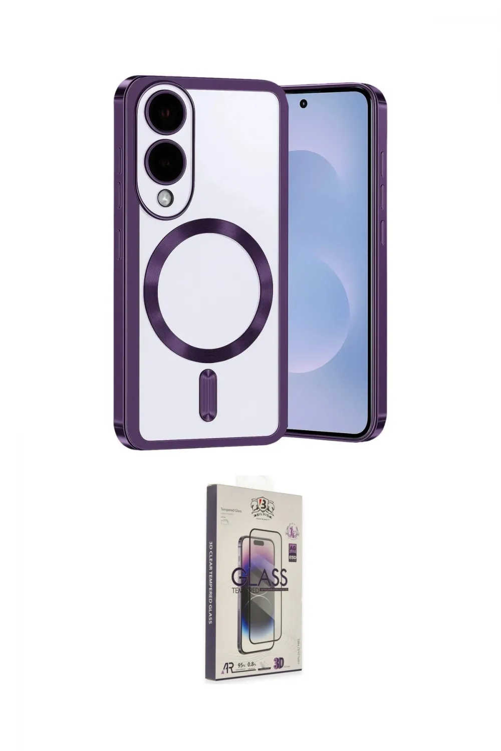 ieg™ Galaxy S25 Edge Kılıf Nova Işık Özel Seri - Siyah Bilvis 3D Cam Ekran Koruyucu