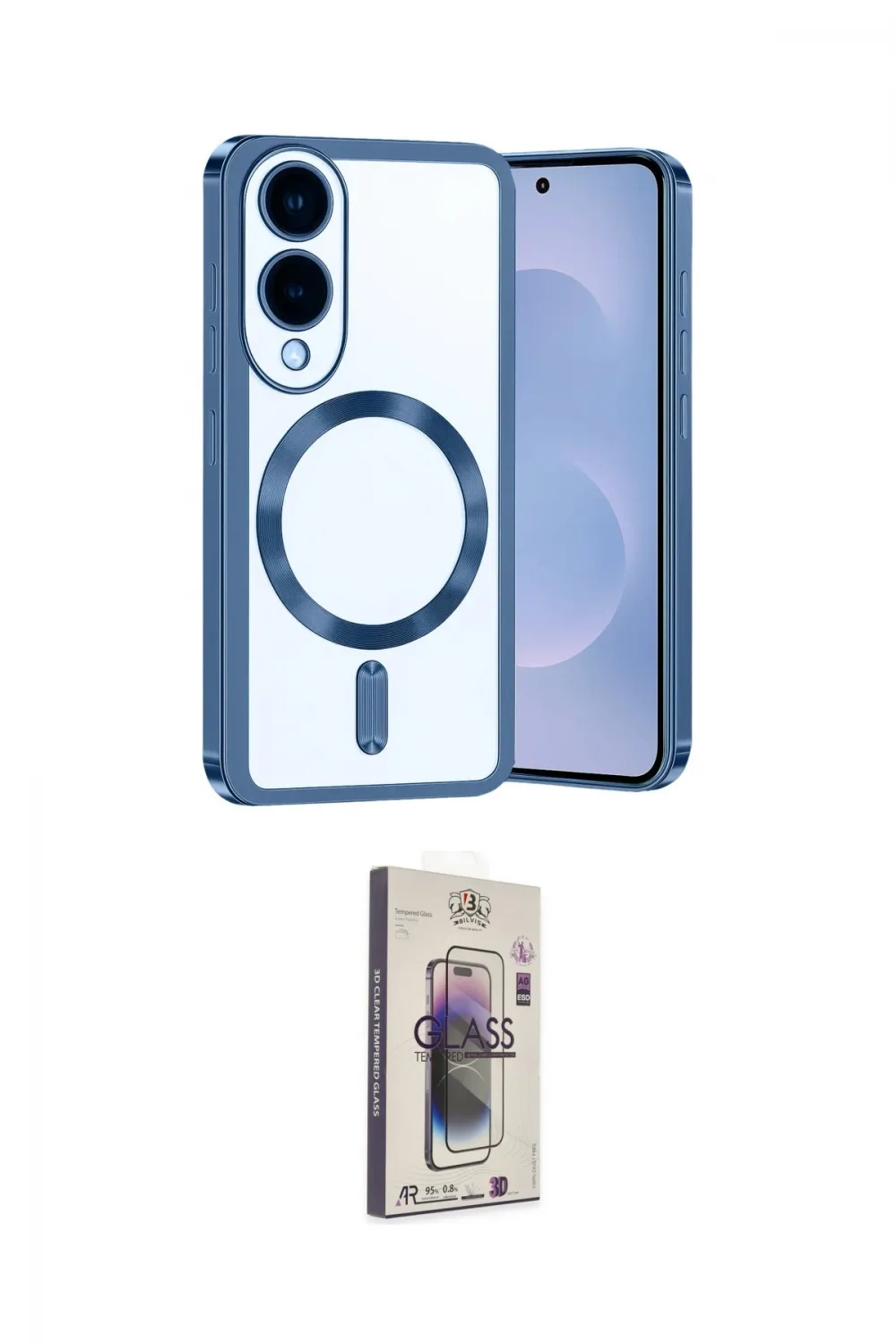 ieg™ Galaxy S25 Edge Kılıf Nova Işık Özel Seri - Siyah Bilvis 3D Cam Ekran Koruyucu