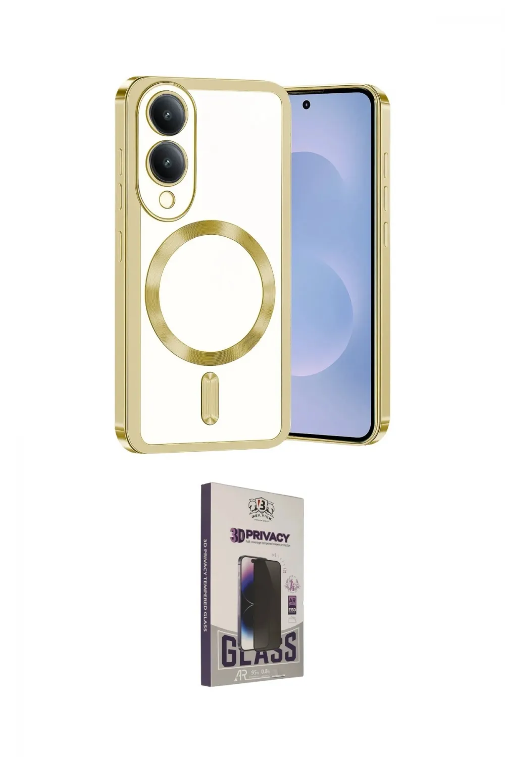 ieg™ Galaxy S25 Edge Kılıf Nova Işık Özel Seri - Siyah Bilvis Hayalet Cam Ekran Koruyucu