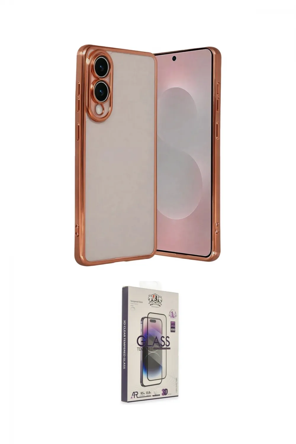 ieg™ Galaxy S25 Edge Kılıf Vadi Minimal - Siyah Bilvis 3D Cam Ekran Koruyucu