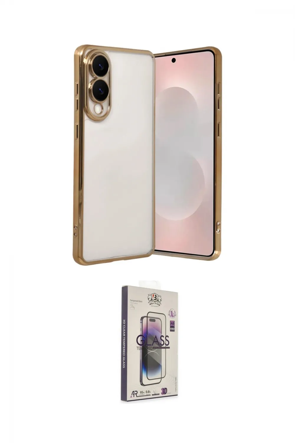 ieg™ Galaxy S25 Edge Kılıf Vadi Minimal - Siyah Bilvis 3D Cam Ekran Koruyucu