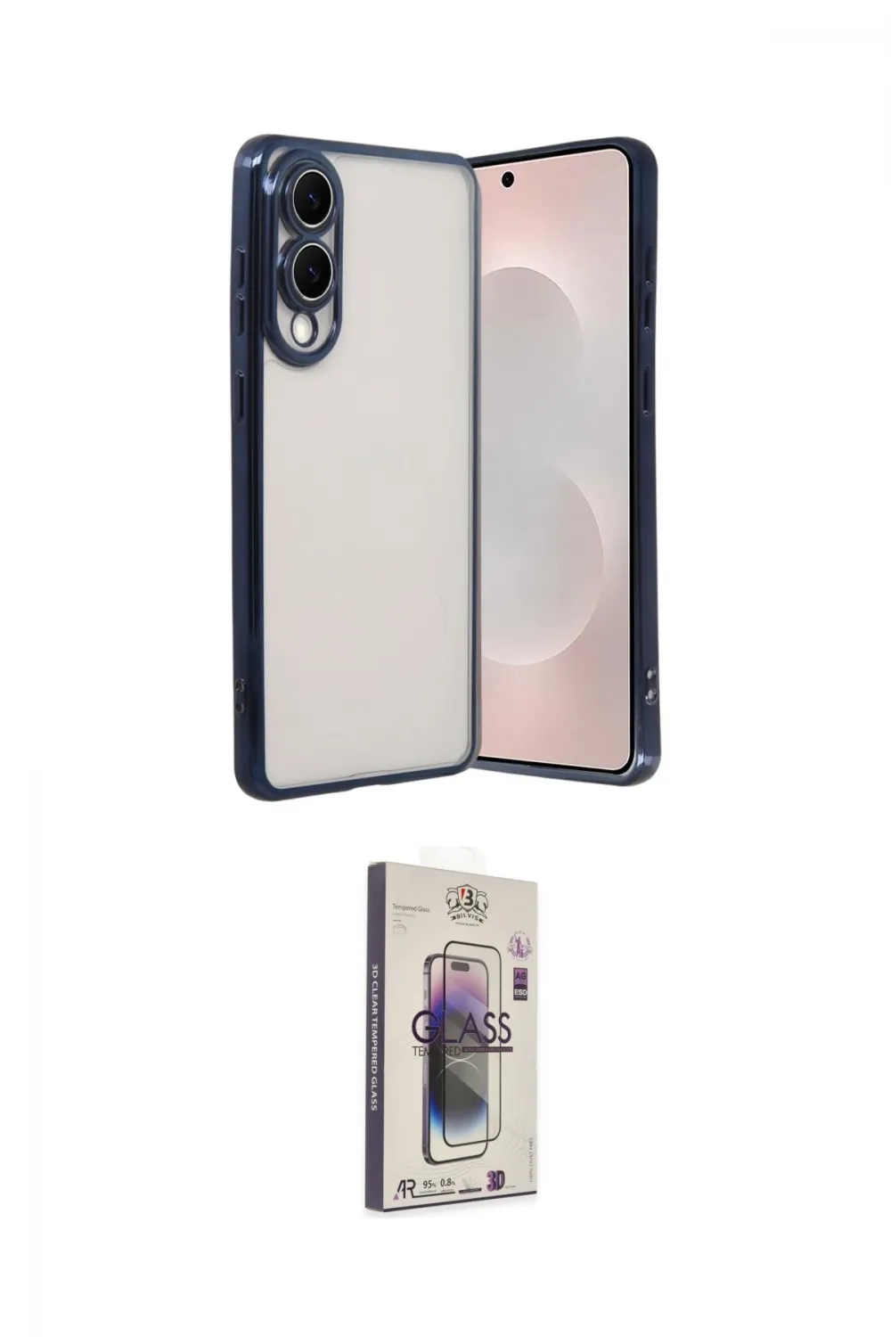 ieg™ Galaxy S25 Edge Kılıf Vadi Minimal - Siyah Bilvis 3D Cam Ekran Koruyucu
