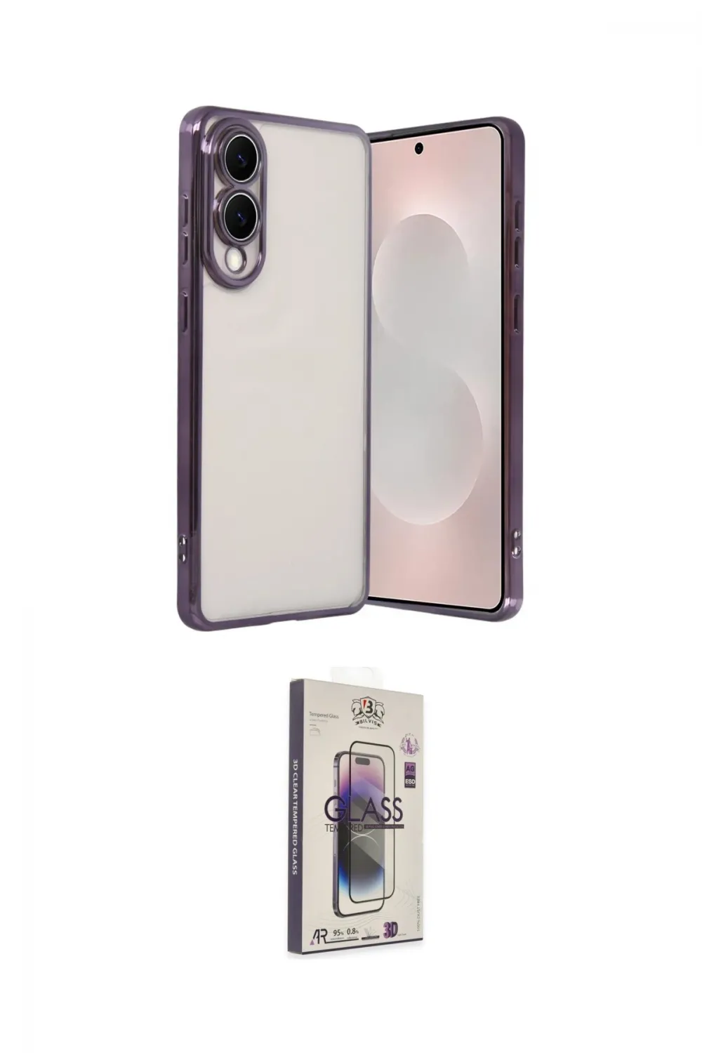 ieg™ Galaxy S25 Edge Kılıf Vadi Minimal - Siyah Bilvis 3D Cam Ekran Koruyucu