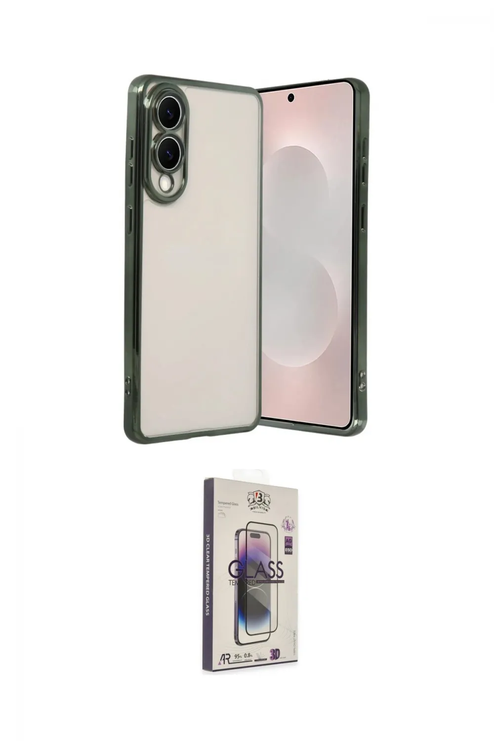 ieg™ Galaxy S25 Edge Kılıf Vadi Minimal - Siyah Bilvis 3D Cam Ekran Koruyucu