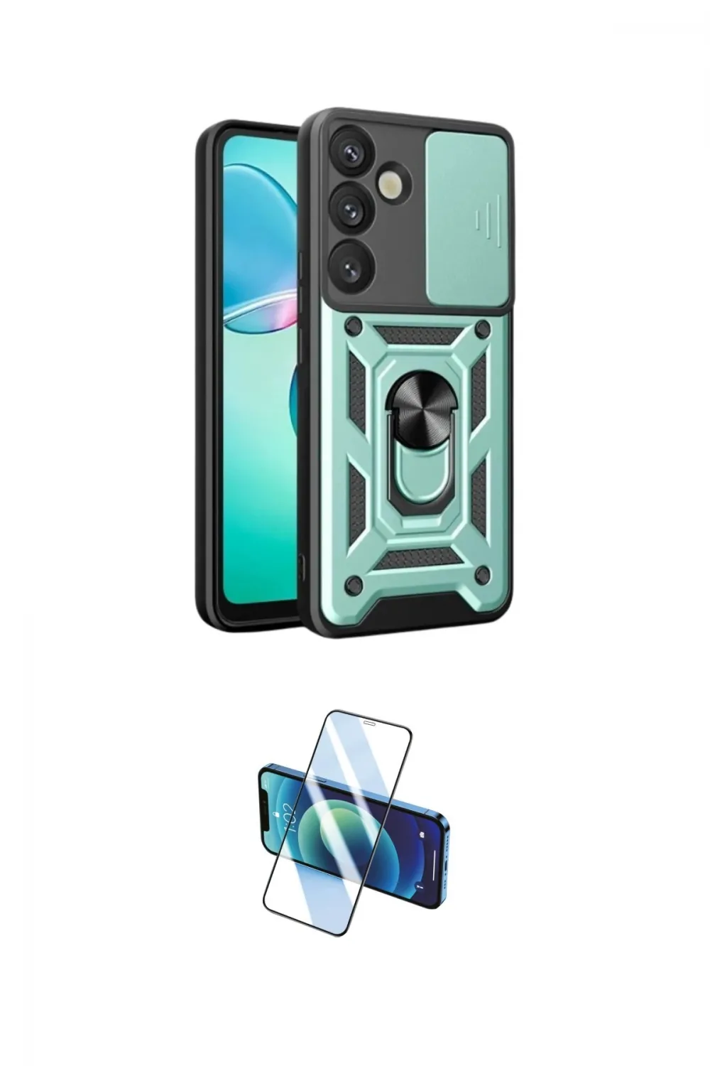 ieg™ Galaxy S25 FE Kılıf Ahenk Klasik - Siyah 3D Antistatik Seramik Nano Ekran Koruyucu