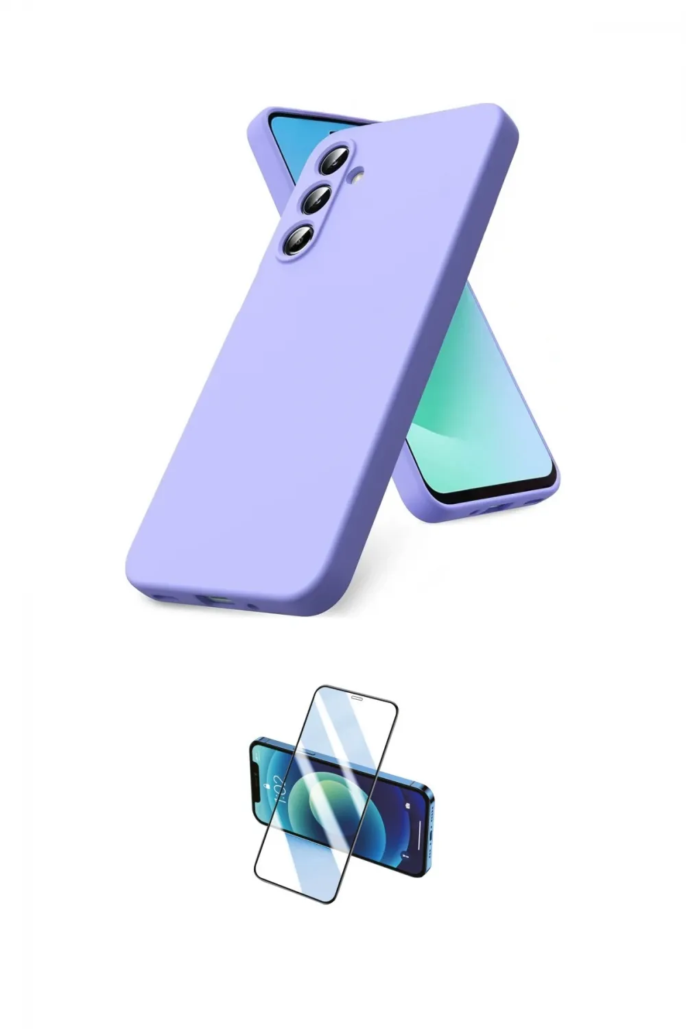 ieg™ Galaxy S25 FE Kılıf Ahenk Serisi - Siyah 3D Antistatik Cam Ekran Koruyucu