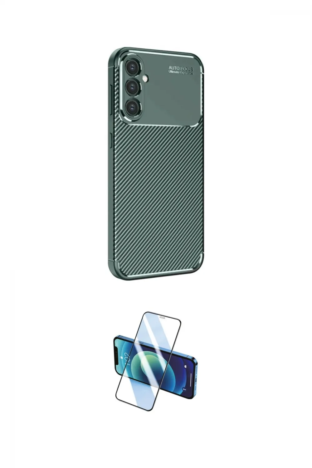 ieg™ Galaxy S25 Kılıf Eksen Form Prime - Siyah 3D Antistatik Cam Ekran Koruyucu
