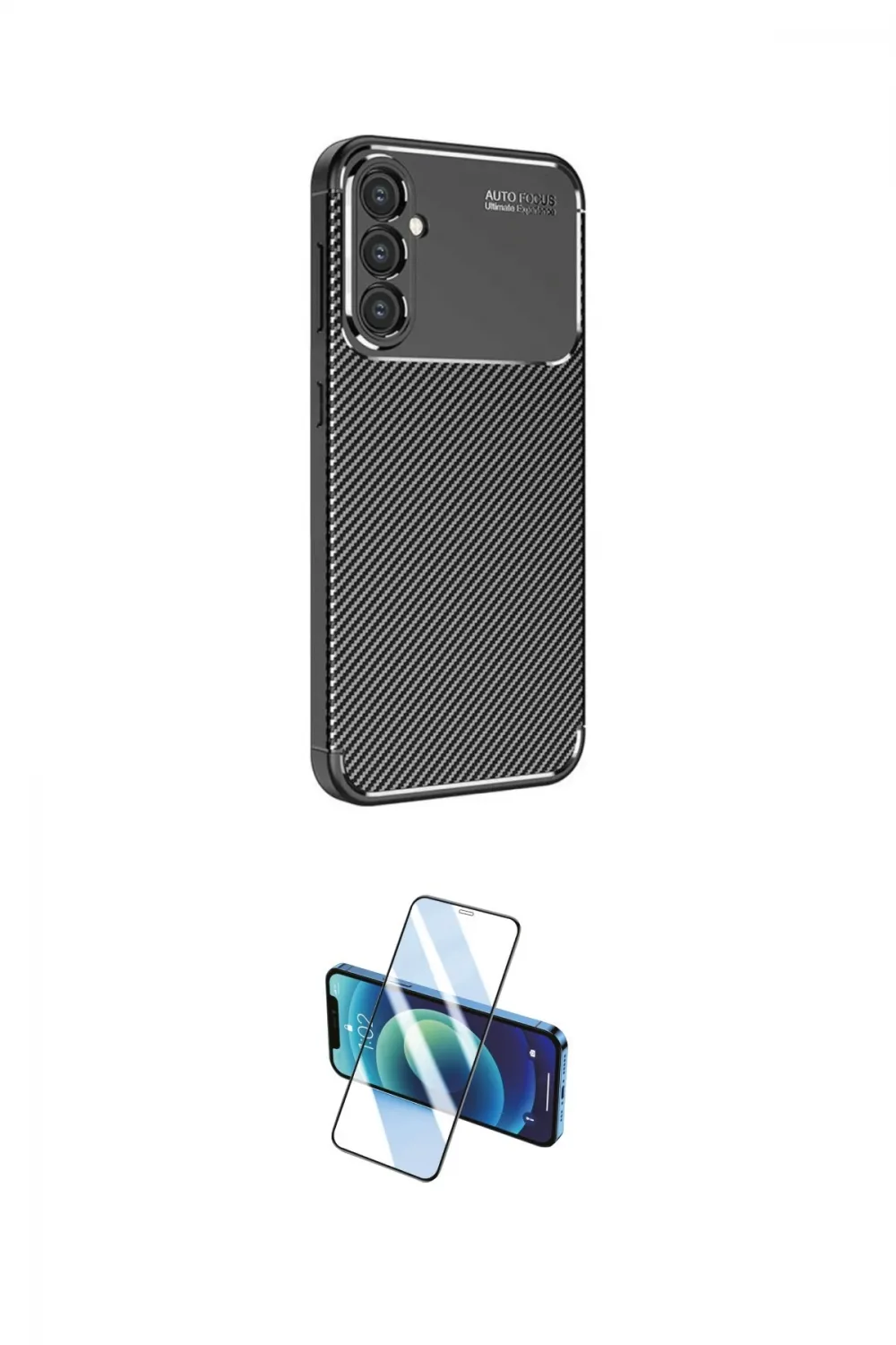 ieg™ Galaxy S25 Kılıf Eksen Form Prime - Siyah 3D Antistatik Cam Ekran Koruyucu