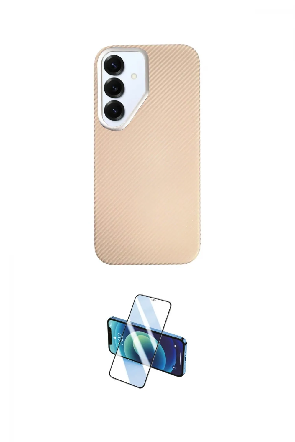 ieg™ Galaxy S25 Kılıf Eksen Prime - Siyah 3D Antistatik Cam Ekran Koruyucu