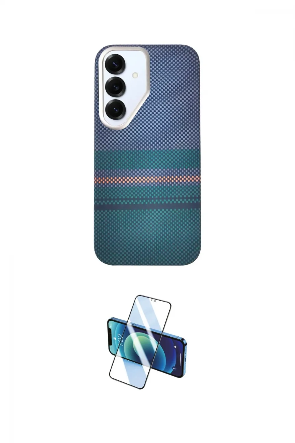 ieg™ Galaxy S25 Kılıf Eksen Prime - Siyah 3D Antistatik Cam Ekran Koruyucu