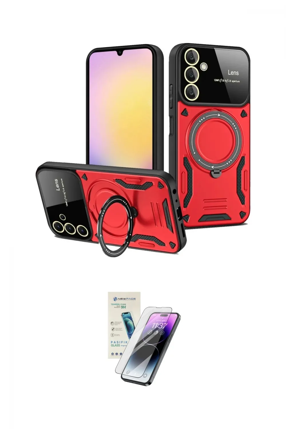 ieg™ Galaxy S25 Kılıf Kıvılcım Modern Serisi - Şeffaf Pasifik Cam Ekran Koruyucu