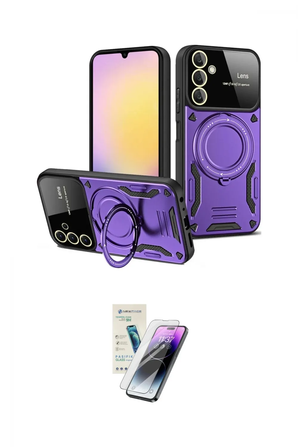 ieg™ Galaxy S25 Kılıf Kıvılcım Modern Serisi - Şeffaf Pasifik Cam Ekran Koruyucu
