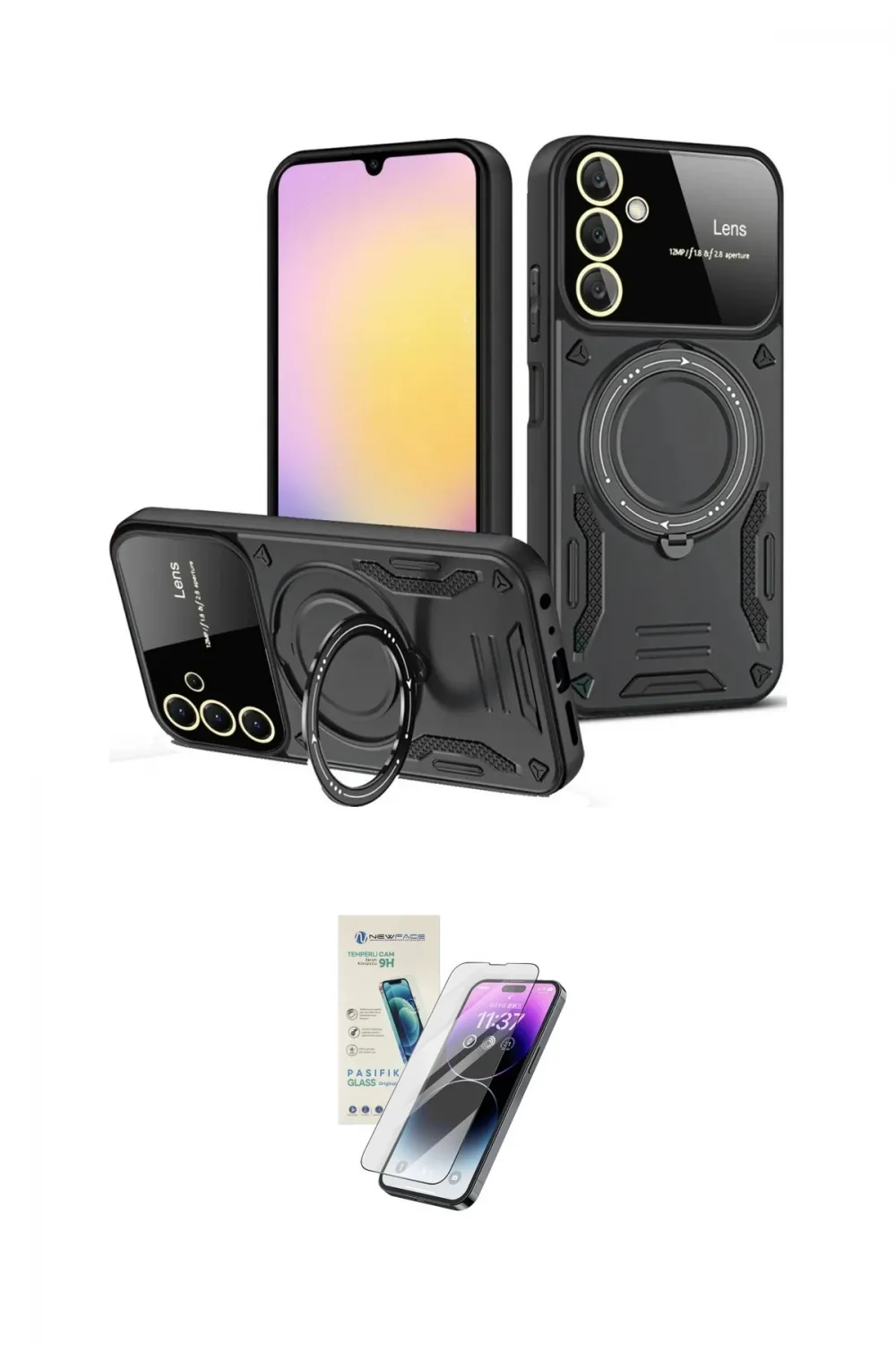 ieg™ Galaxy S25 Kılıf Kıvılcım Modern Serisi - Şeffaf Pasifik Cam Ekran Koruyucu