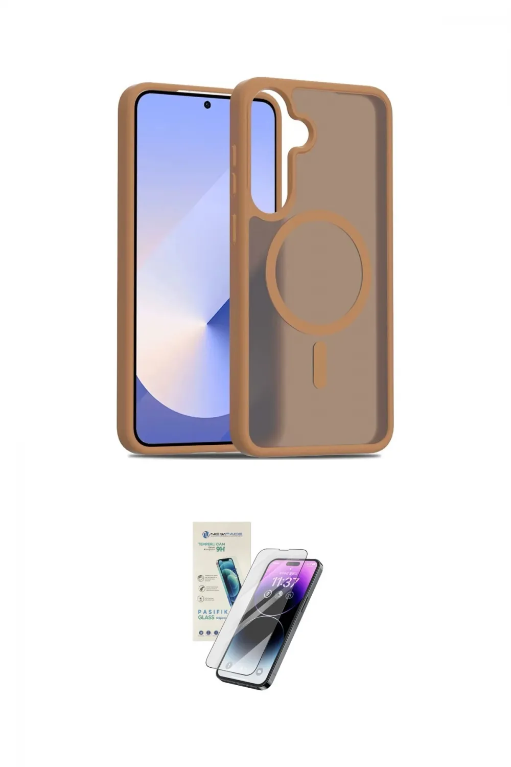 ieg™ Galaxy S25 Kılıf Siluet Minimal Prime - Şeffaf Pasifik Cam Ekran Koruyucu