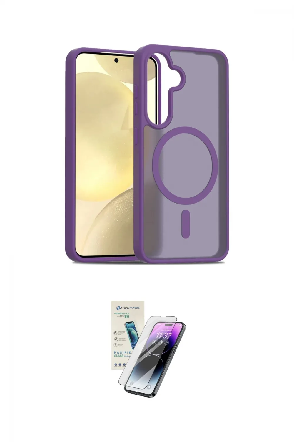 ieg™ Galaxy S25 Kılıf Siluet Minimal Prime - Şeffaf Pasifik Cam Ekran Koruyucu