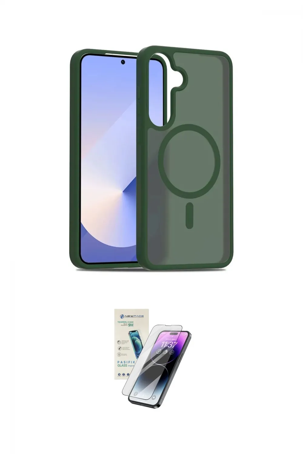 ieg™ Galaxy S25 Kılıf Siluet Minimal Prime - Şeffaf Pasifik Cam Ekran Koruyucu