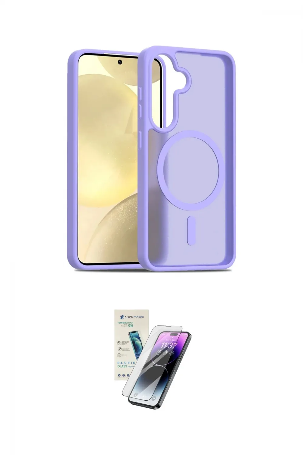 ieg™ Galaxy S25 Kılıf Siluet Minimal Prime - Şeffaf Pasifik Cam Ekran Koruyucu