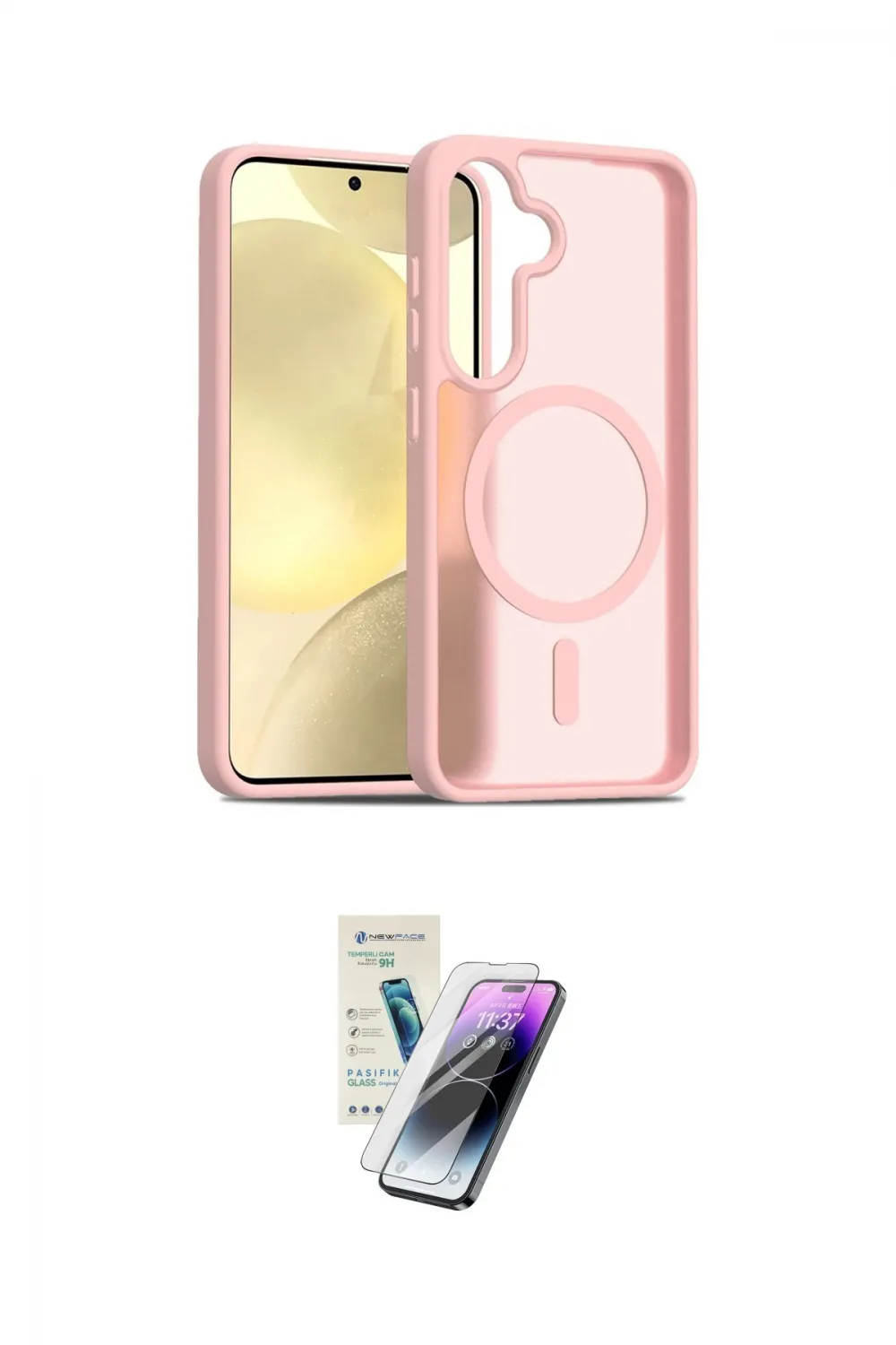 ieg™ Galaxy S25 Kılıf Siluet Minimal Prime - Şeffaf Pasifik Cam Ekran Koruyucu
