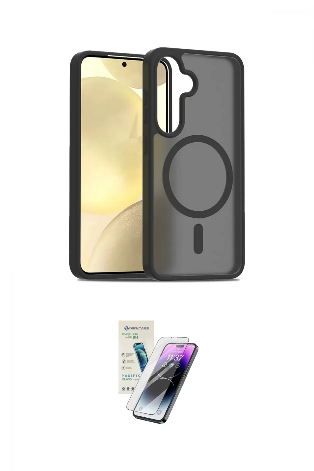ieg™ Galaxy S25 Kılıf Siluet Minimal Prime - Şeffaf Pasifik Cam Ekran Koruyucu