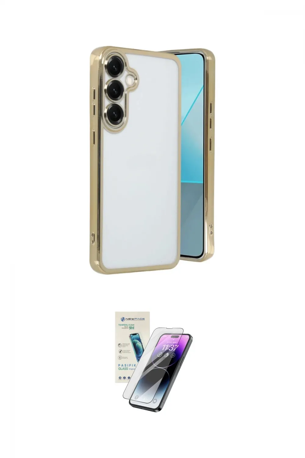 ieg™ Galaxy S25 Kılıf Vadi Minimal - Şeffaf Pasifik Cam Ekran Koruyucu