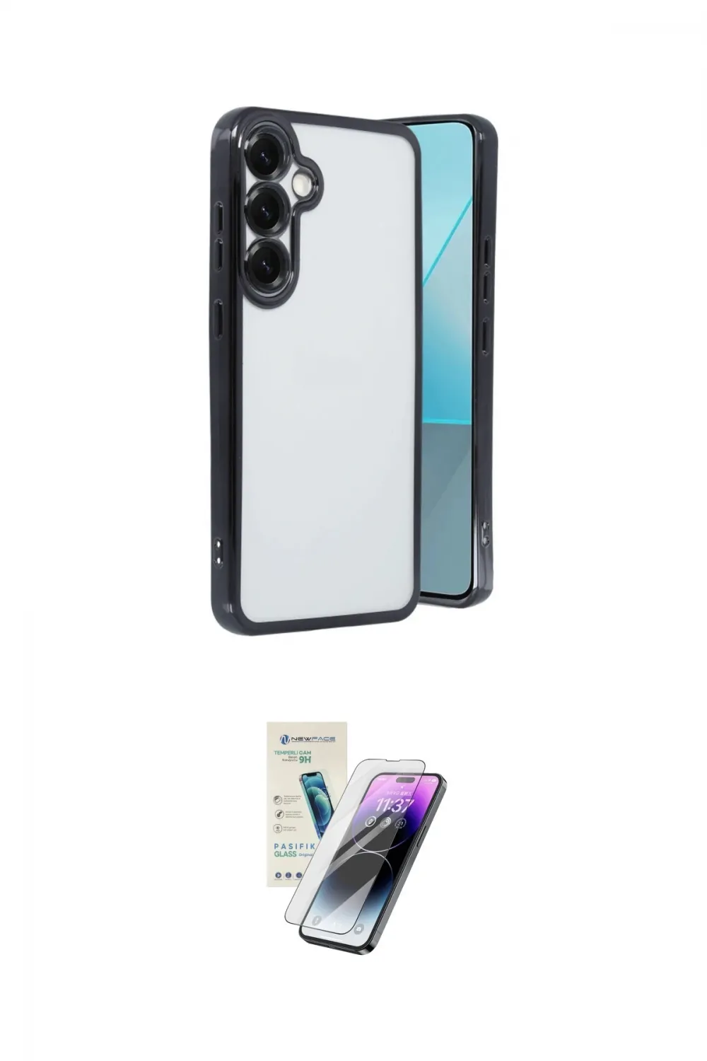 ieg™ Galaxy S25 Kılıf Vadi Minimal - Şeffaf Pasifik Cam Ekran Koruyucu