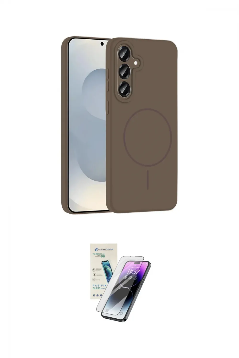 ieg™ Galaxy S25 Kılıf Yankı Form Serisi - Şeffaf Pasifik Cam Ekran Koruyucu