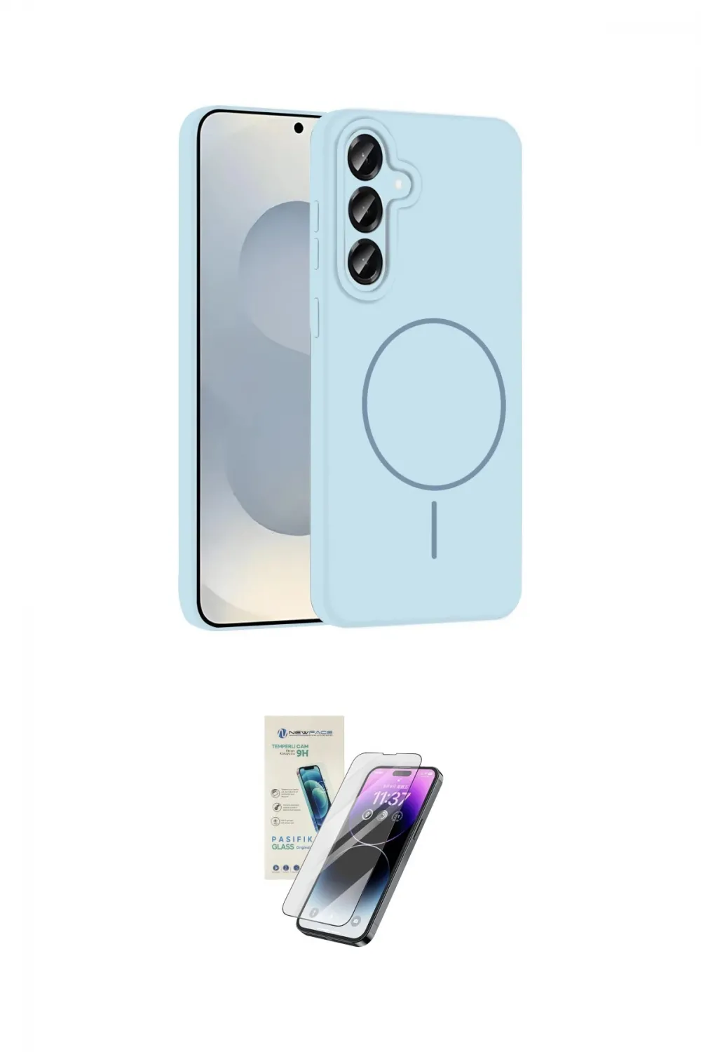 ieg™ Galaxy S25 Kılıf Yankı Form Serisi - Şeffaf Pasifik Cam Ekran Koruyucu