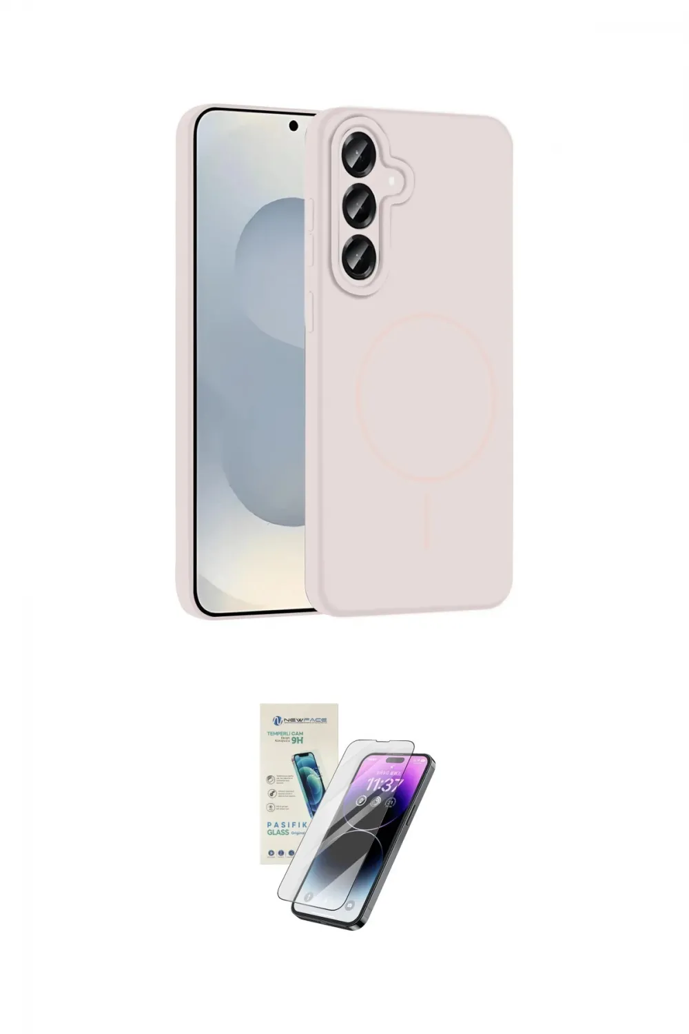 ieg™ Galaxy S25 Kılıf Yankı Form Serisi - Şeffaf Pasifik Cam Ekran Koruyucu