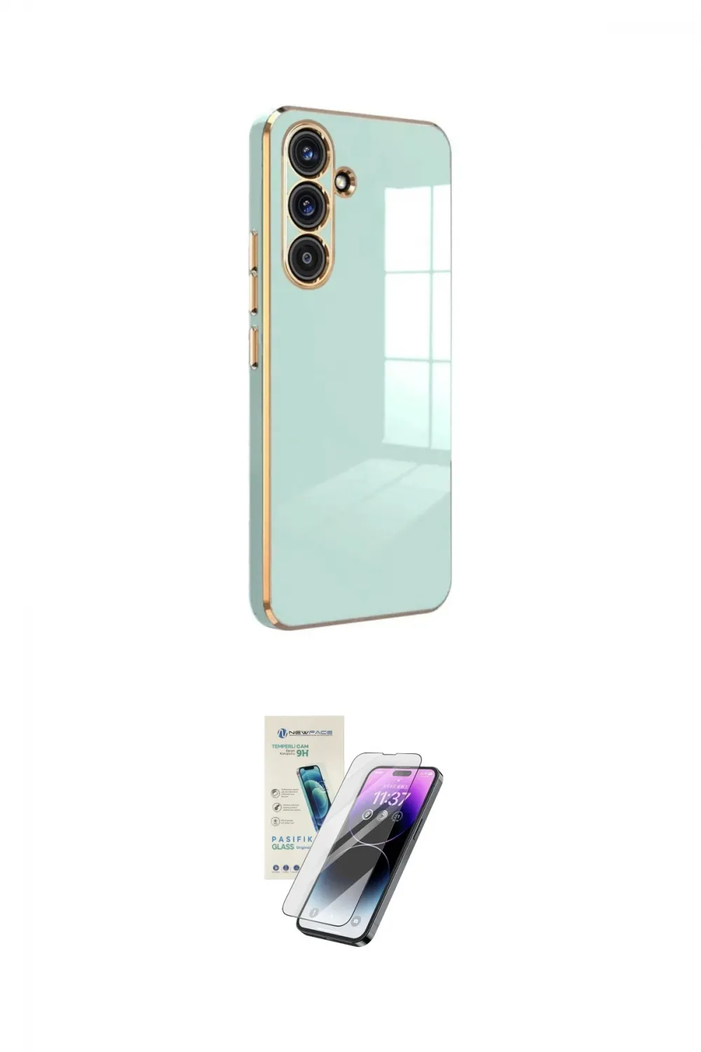 ieg™ Galaxy S25 Kılıf Yankı Serisi - Şeffaf Pasifik Cam Ekran Koruyucu