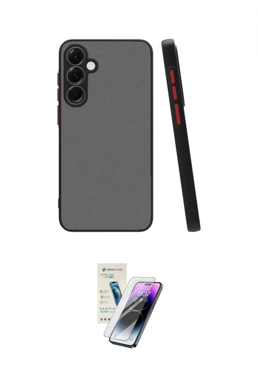 ieg™ Galaxy S25 Plus Kılıf Ahenk Çizgi Serisi - Şeffaf Pasifik Cam Ekran Koruyucu