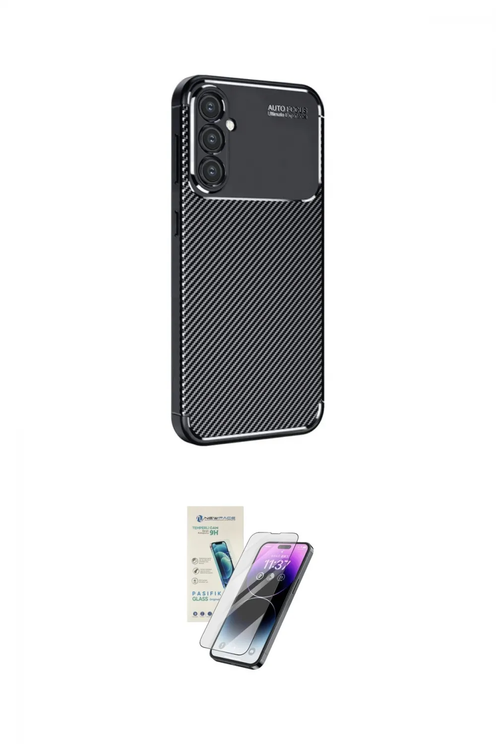 ieg™ Galaxy S25 Plus Kılıf Eksen Form Prime - Şeffaf Pasifik Cam Ekran Koruyucu