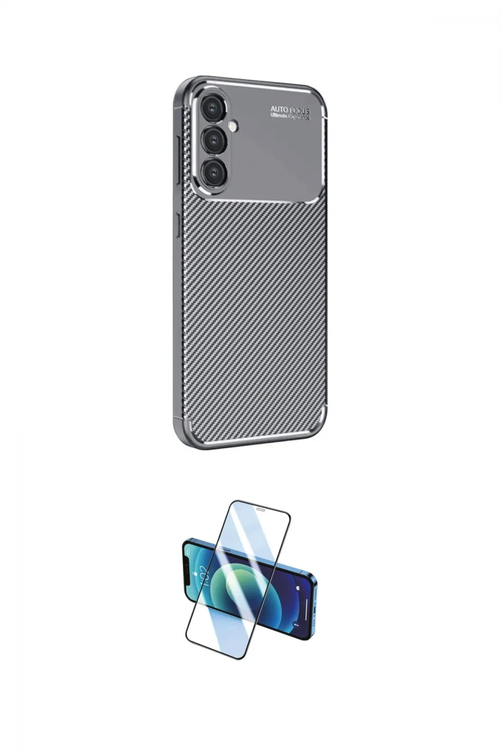 ieg™ Galaxy S25 Plus Kılıf Eksen Form Prime - Siyah 3D Antistatik Cam Ekran Koruyucu