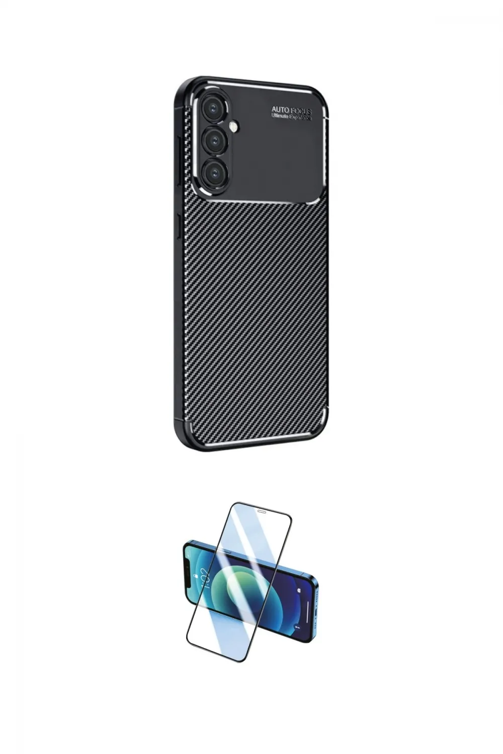 ieg™ Galaxy S25 Plus Kılıf Eksen Form Prime - Siyah 3D Antistatik Cam Ekran Koruyucu