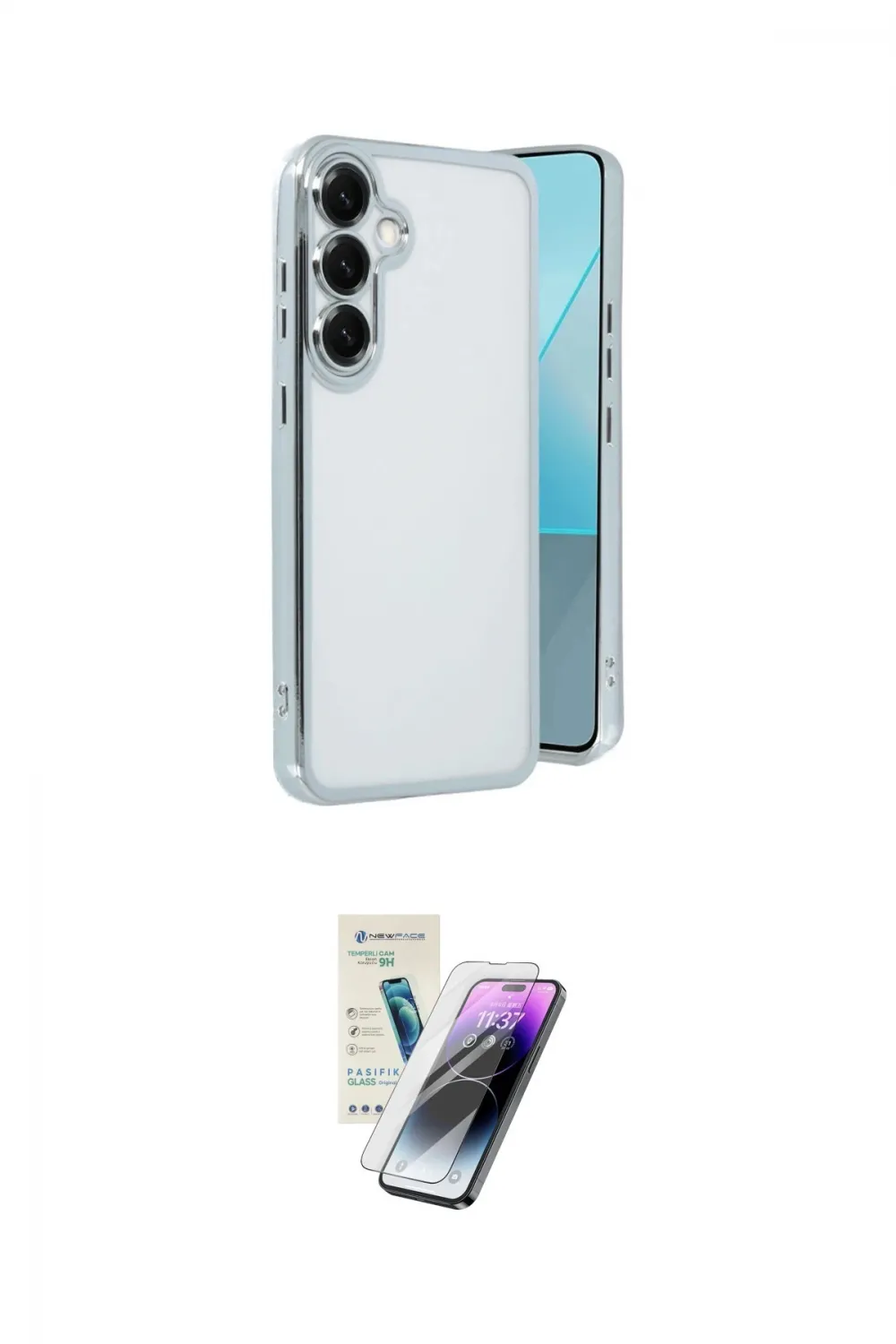 ieg™ Galaxy S25 Plus Kılıf Vadi Minimal - Şeffaf Pasifik Cam Ekran Koruyucu