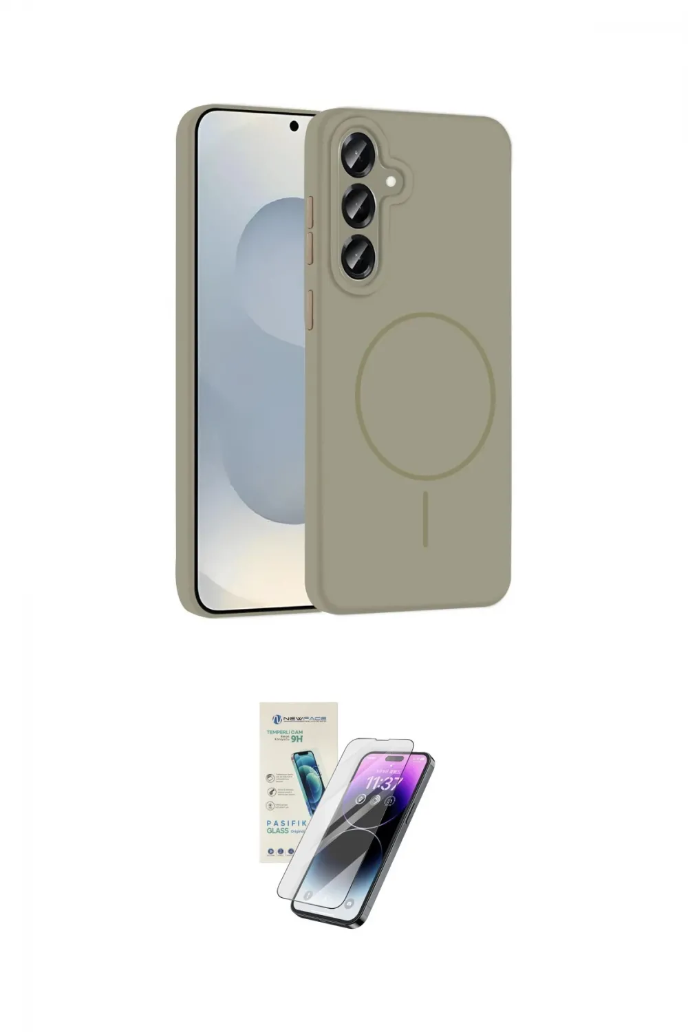 ieg™ Galaxy S25 Plus Kılıf Yankı Form Serisi - Şeffaf Pasifik Cam Ekran Koruyucu