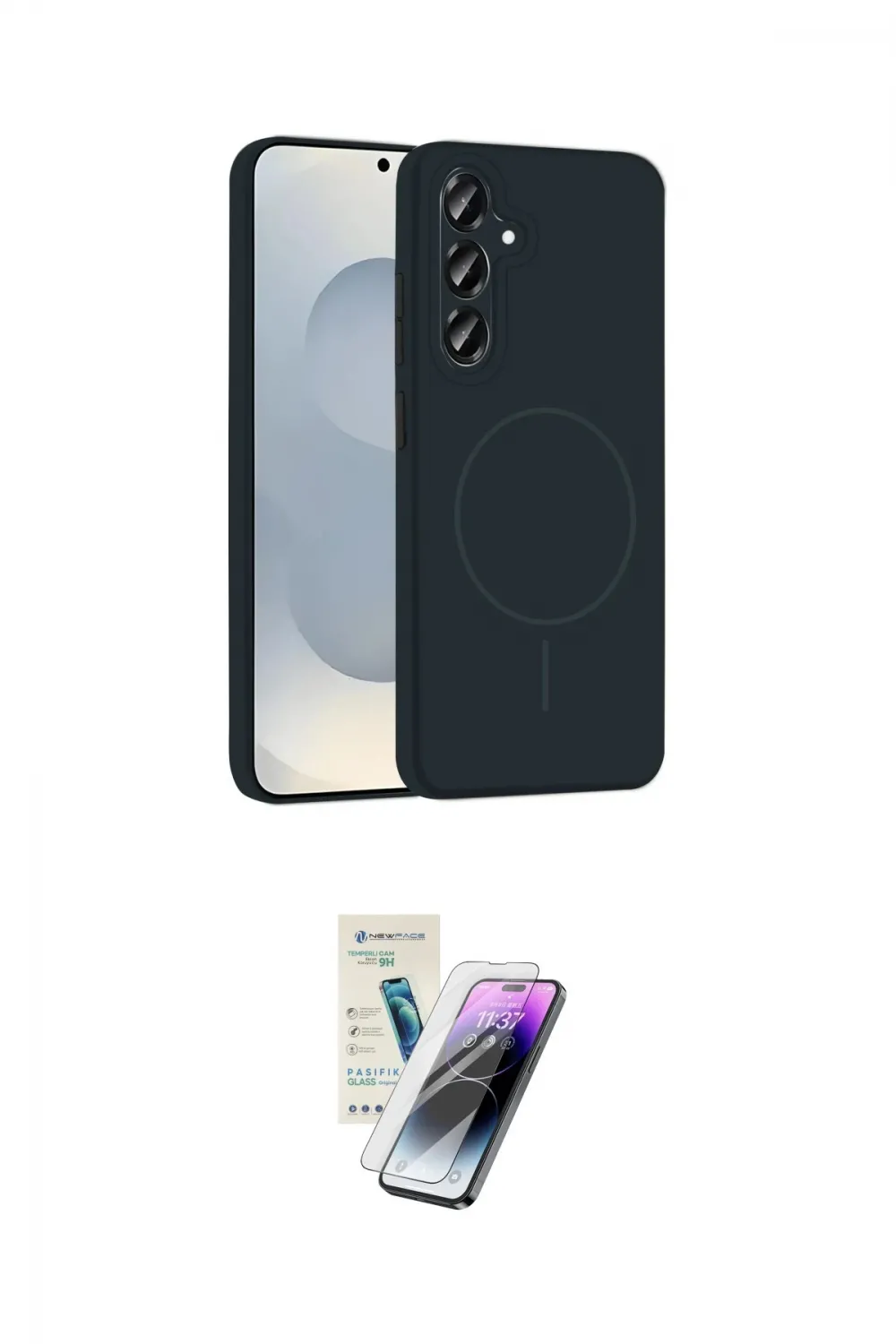 ieg™ Galaxy S25 Plus Kılıf Yankı Form Serisi - Şeffaf Pasifik Cam Ekran Koruyucu