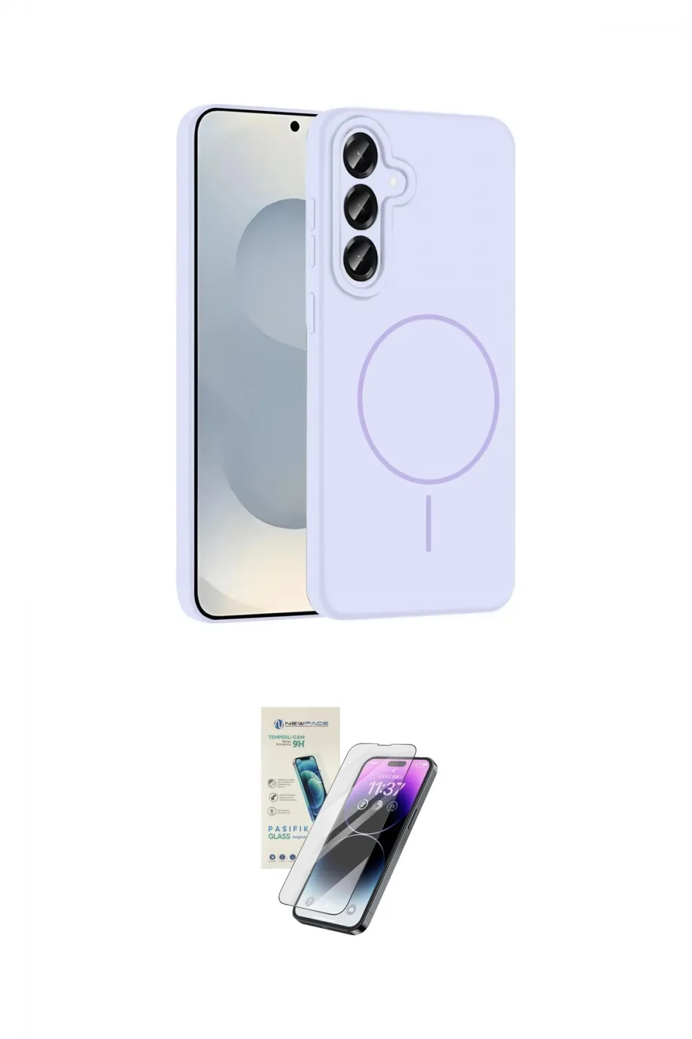 ieg™ Galaxy S25 Plus Kılıf Yankı Form Serisi - Şeffaf Pasifik Cam Ekran Koruyucu
