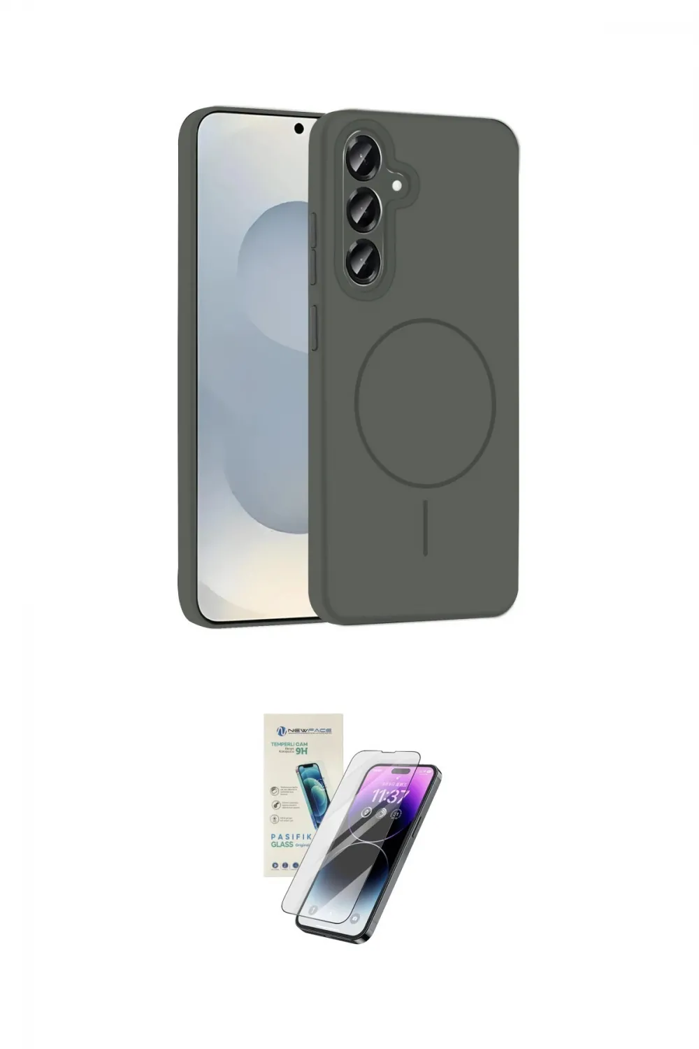 ieg™ Galaxy S25 Plus Kılıf Yankı Form Serisi - Şeffaf Pasifik Cam Ekran Koruyucu