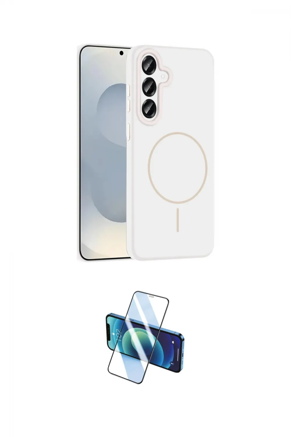 ieg™ Galaxy S25 Plus Kılıf Yankı Form Serisi - Siyah 3D Antistatik Cam Ekran Koruyucu
