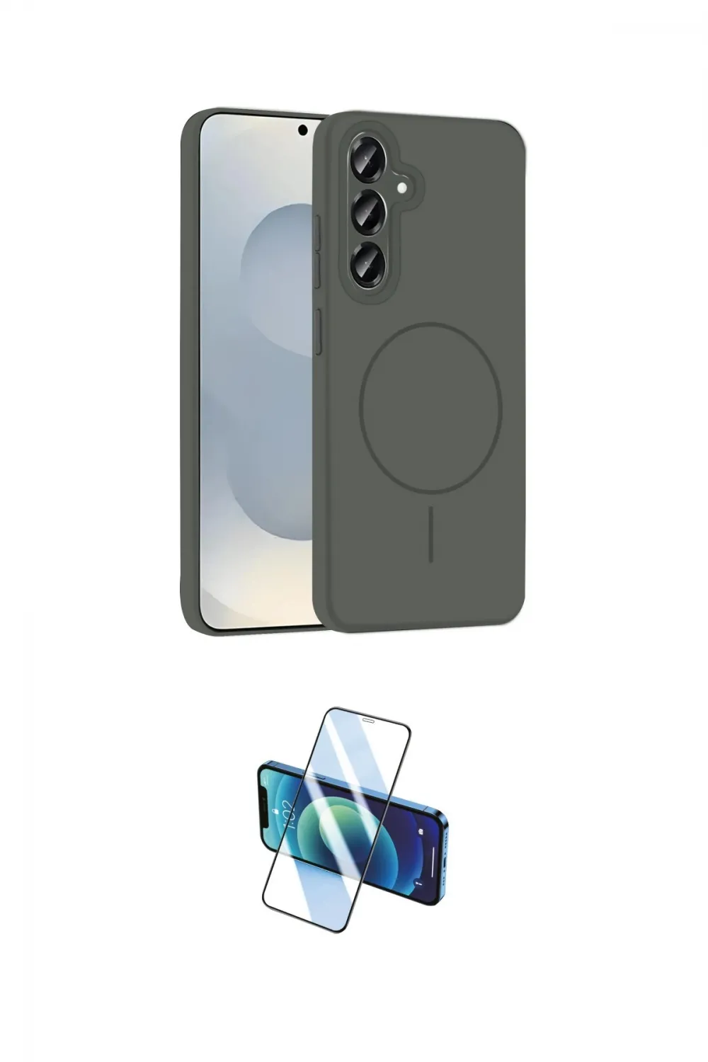 ieg™ Galaxy S25 Plus Kılıf Yankı Form Serisi - Siyah 3D Antistatik Cam Ekran Koruyucu