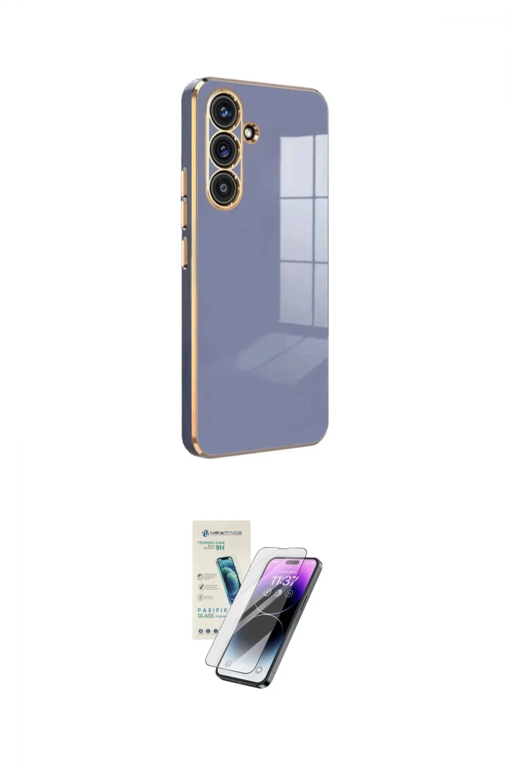 ieg™ Galaxy S25 Plus Kılıf Yankı Serisi - Şeffaf Pasifik Cam Ekran Koruyucu